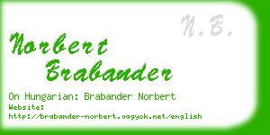 norbert brabander business card